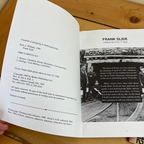 Frank Slide Alberta Canada History Book Mining Landslide Disaster Vintage 1990 - Picture 2 of 3